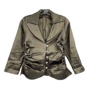 Tadashi Silver Ruched 3/4 Sleeve Blazer | Women’s Size 8